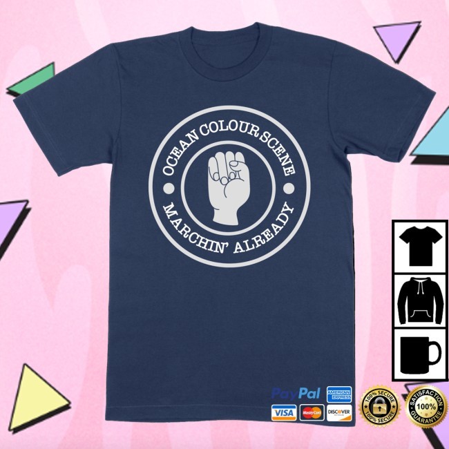 Ocean Colour Scene Merch Store Navy Marchin T-Shirt