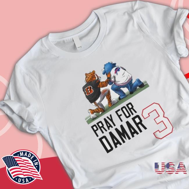 Who Dey Mascot And Billy Buffalo Mascot Pray For Damar Hamlin Shirt