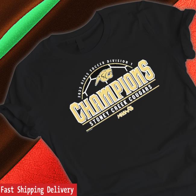Stoney Creek Cougars 2023 Girls Soccer Division 1 Champions Shirt