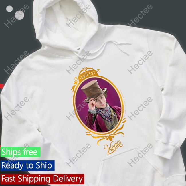 Wonka News Wonka 2023 Willy Wonka Character Portrait Crew Neck Long Sleeve White Men's Shirt