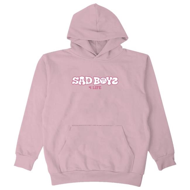 Sad Boyz Store Merch Mente Positiva 4L Hoodie - Light Pink Long Sleeve Shirt