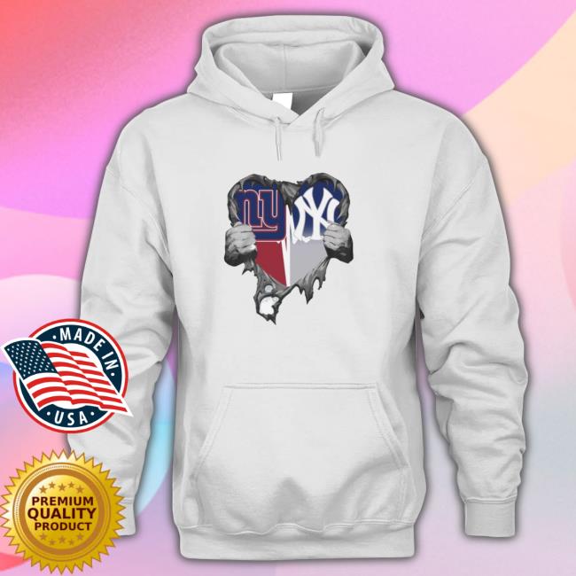 Official New York Giants And New York Yankees Inside Me Hooded Sweatshirt