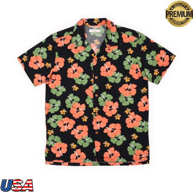 Atticclothing Store Arvid Flower Hawaii Shirt Black Hoodie