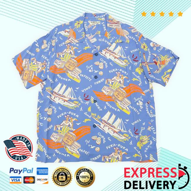 Official Sun Surf - S/S Rayon Hawaiian Shirt - South Sea Trader Long Sleeve Shirt