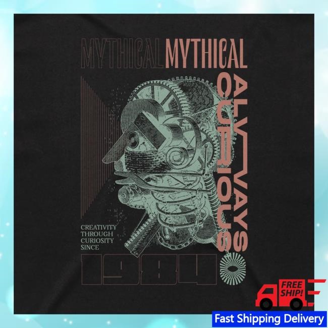 Official Mythical Merch Store Always Curious Long Sleeve Hooded Sweatshirt