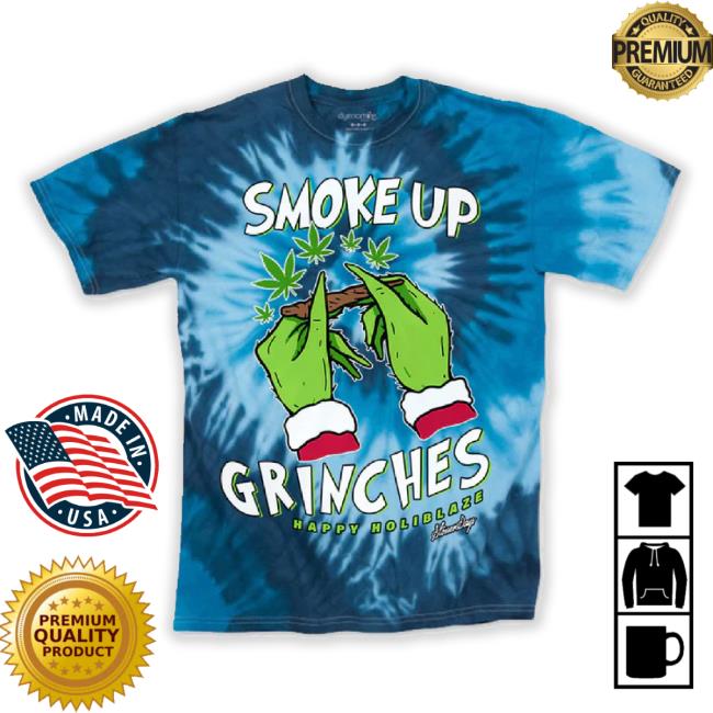 Official Stonerdays Smoke Up Grinches! Blue Tie Dye TankTop