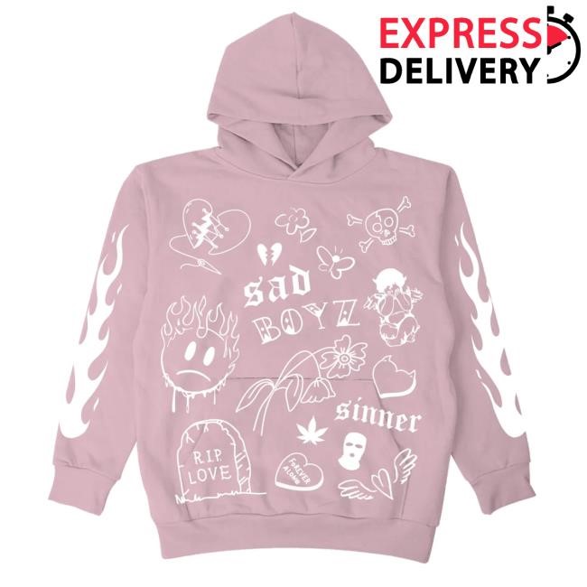 Official Sad Boyz Store Merch No Love Hoodie - Light Pink T-Shirt