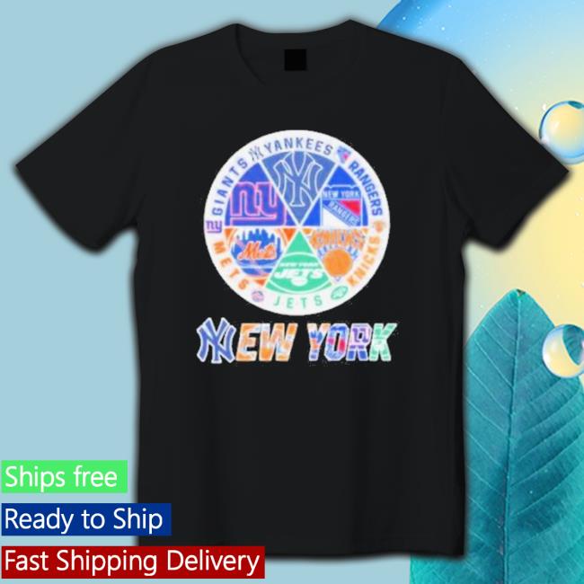 Official New York Giants New York Yankees New York Rangers New York Knicks New York Jets New York Mets New York City 2023 Logo Sweatshirt