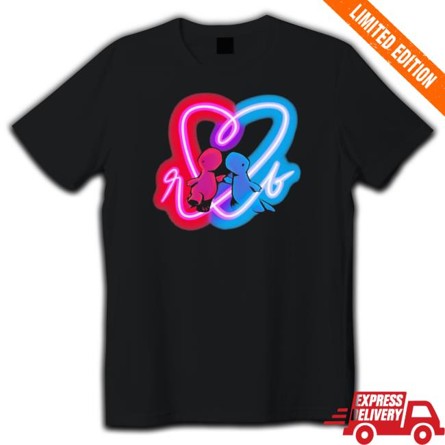 Official Dinosaur Red And Blue Neon Shirts