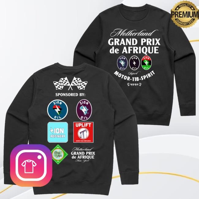Official Lupe Fiasco Merch Grand Prix Black Crewneck Sweatshirt