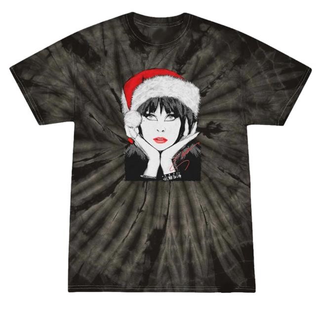 Elvira Santa Face Signature Black Tie Dye Classic Shirt