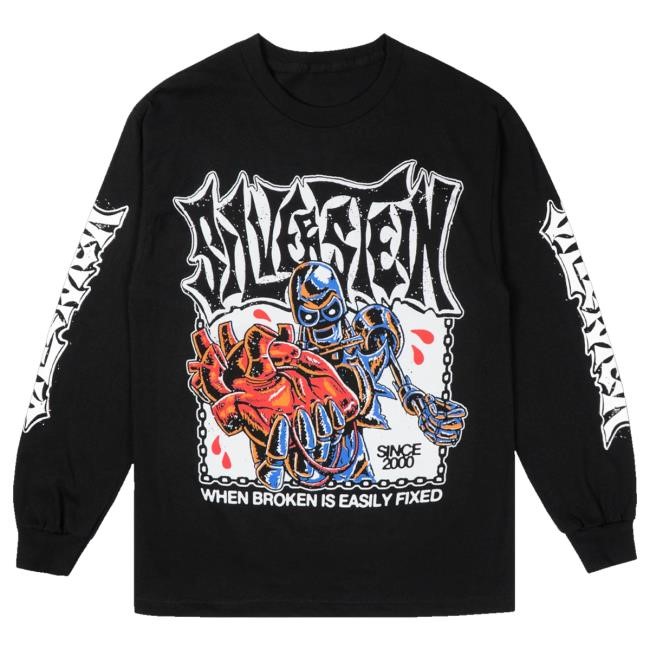 Silverstein Music Merch Robot Long Sleeve Crewneck Sweatshirt