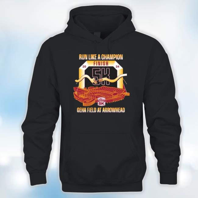 Original Kansas City Chiefs Run Like Champion Finish 2024 Geha Field At Arrowhead 5K Hoodie Sweatshirt