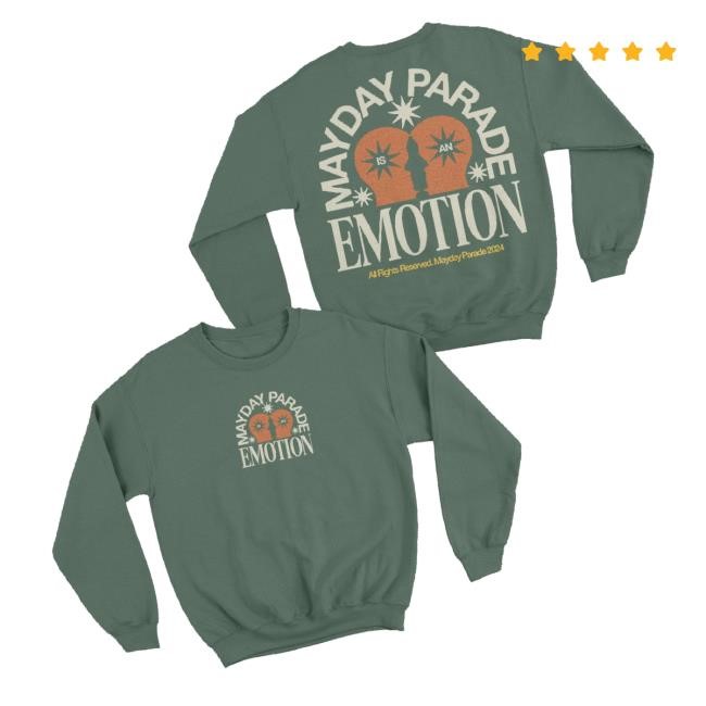 Official Mayday Parade Merch Emotion Field Green Long Sleeve T Shirt